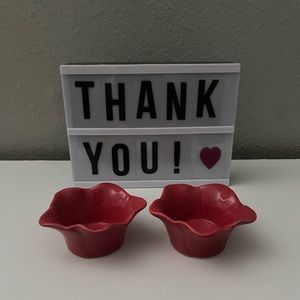 Cute Pair of Ceramic Flower Tealight/Votive Candle Holders